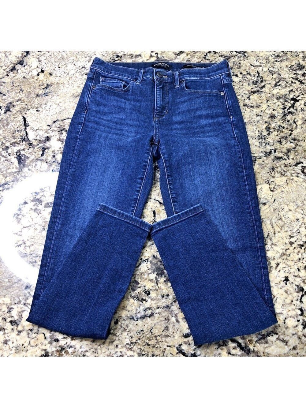 Size 26 X 27 Banana Republic Womens Denim Skinny Jeans Mid Rise Stretchy Blue BD